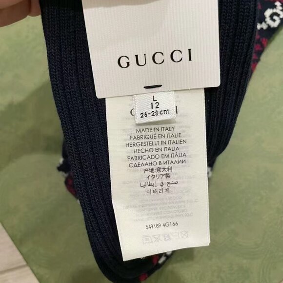 NWT Authentic Gucci GG Diamond Socks in Navy/ Ivory - Picture 5 of 5